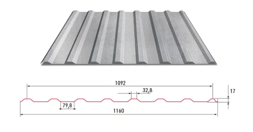 Trapézový plech Hornval T18 aluzinek 0,5 mm