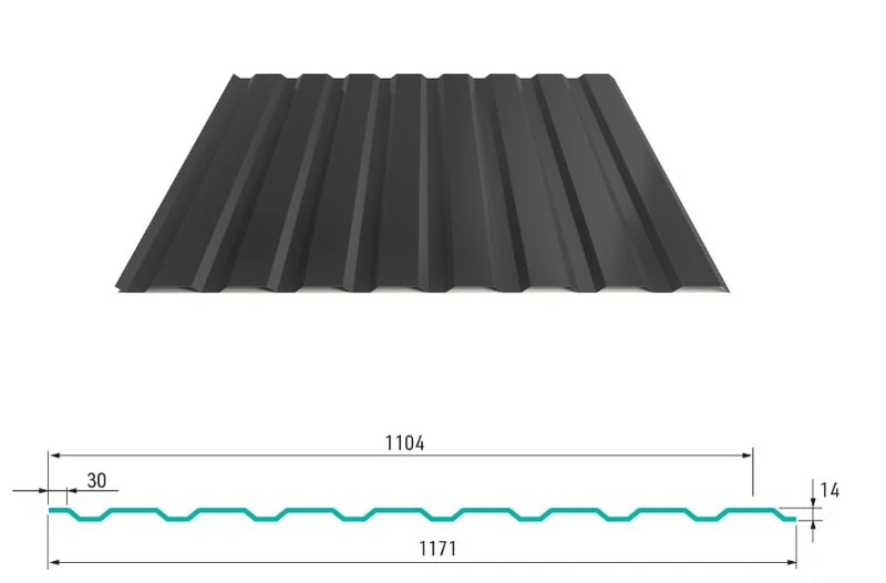 Trapézový plech Hornval E14 elevace pozink 0,7 mm 
