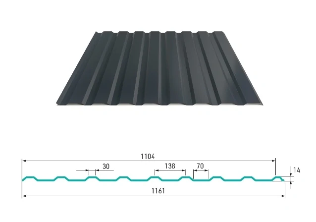 Trapézový plech Hornval T14 PE lesk 0,55 mm